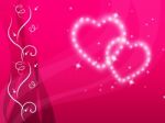 Pink Hearts Background Means Love Family And Floral
 Stock Photo