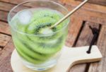 Close-up Glass Of Kiwi Infused Water Stock Photo