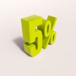 Percentage Sign, 5 Percent Stock Photo