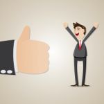 Cartoon Happy Businessman With Thumb Up Stock Photo