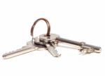 Keys On A White Background Stock Photo