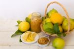 Sweet Lemon Jam From The Organic Garden Stock Photo