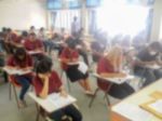 Blur School Or University Students Writing Answer Stock Photo