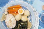 Hake Fish With Vegetables Stock Photo