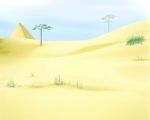 Yellow Desert Sands Under A Blue Sky Stock Photo