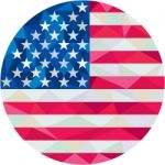 Usa Flag Stars And Stripes Circle Low Polygon Stock Photo