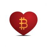 Cryptocurrency Bitcoin Love Heart Flat Design Icon  Illust Stock Photo