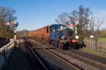 Bluebell Steam Train Approaching Sheffield Park Station Stock Photo