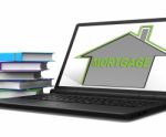 Mortgage House Tablet Means Repayments On Property Loan Stock Photo