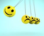 Happy And Sad Smileys Showing Emotions Stock Photo