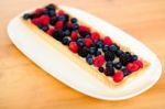 Fruit Pie In Tray Stock Photo