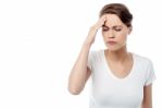 Woman Has A Migraine Stock Photo