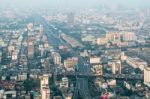 View Of Bangkok Cityscape, Bangkok The Capital City Of Thailand Stock Photo