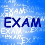 Exam Words Represents University Tests And Examination Stock Photo