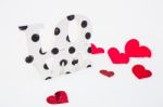 Red Hearts On Valentine's Day Stock Photo