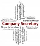 Company Secretary Shows Clerical Assistant And Administrator Stock Photo