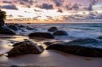 Sunset At Beach In Thailand Stock Photo