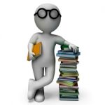 Student And Books Shows Education Stock Photo