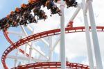 Pathumtanee Thailand - September 26: Unidentified People Play Roller Coaster At Amusement Dreamwold On September 26, 2015 Stock Photo