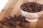 Beans Of Coffee On A Bowl Stock Photo