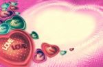 Heart-shaped Set Different Color On Abstract Background Stock Photo