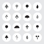 Tree Icon Set Circle  Illustration Stock Photo