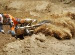 Fall Of Rider Motocross Stock Photo