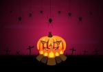 Halloween Pumpkin Bonfire Spider Cross  Stock Photo