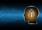 Cyber Security Master Key Lock Human Head Stock Photo