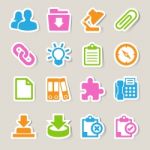 Office Sticker Icons Set Stock Photo