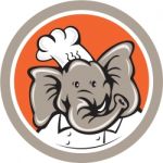 Elephant Chef Head Cartoon Stock Photo