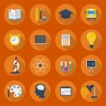 Education Flat Icon Set Stock Photo