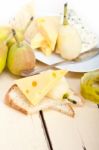 Fresh Pears And Cheese Stock Photo