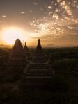 Sunset Over Religious Temples Stock Photo