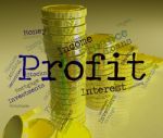 Profit Word Indicates Wordcloud Growth And Earning Stock Photo