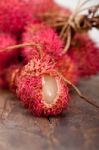 Fresh Rambutan Fruits Stock Photo