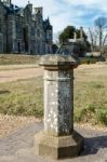 View Of The Sundial On The Scotney Castle Estate Stock Photo