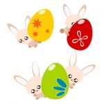 Easter Egg And Rabbit Illustration Stock Photo