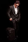 Man With His Luggage Stock Photo