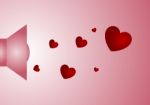 Heart Loudspeaker  Background Stock Photo