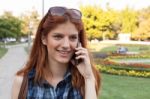 Woman Talking On The Phone Stock Photo