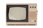 Old Small Tv Set Stock Photo