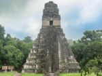 Tikal Temple I, Temple Of The Great Jaguar In The Main Plaza Of Stock Photo