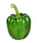 Green Pepper Isolated On The White Background Stock Photo