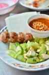 Salad With Meat Stock Photo