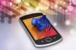 Megaphone With Smart Phone Stock Photo