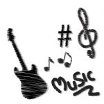 Hand Drawn Music Doodles Stock Photo