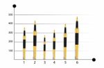 Bar Chart With Fountain Pen Stock Photo