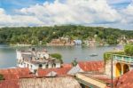 View From The Historical Island Of Flores At The Lake Peten Itza Stock Photo