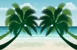 Paradise Beach. Illustration  Stock Photo